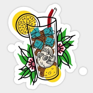 Death Glass Tattoo Design Sticker